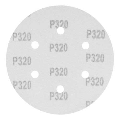 Круг абразивный на ворсовой подложке под "липучку", перфорированный, P 320, 150 мм, 5 шт Matrix