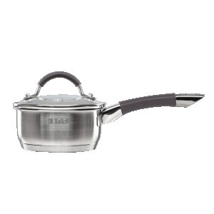 Ковш нерж сталь с крышкой Lira 0,9л, стенки 0.5мм дно 4,0мм, индукция TalleR TR-11021