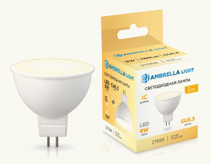 Ambrella лампа св/д MR16 GU5.3 9W(760lm) 2700K 2K 50х52 IC 160903