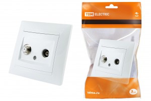 TDM Лама роз. TV+SAT (F-разъем) 0-2400 МГц СУ 1 мест. бел. (RG6) (10!) SQ1815-0020