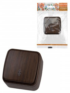 TDM Дача Народная переключатель 1 кл ОУ 10А венге (10!) SQ1824-0043