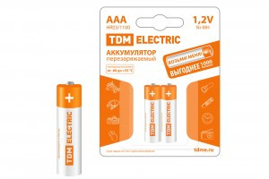 Э/п TDM Аккумулятор AAA-1100mAh Ni-MH BP-2 BL2 (24!) SQ1702-0076