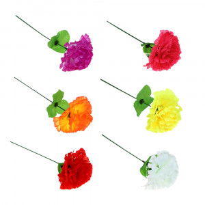 LADECOR Цветок искусственный гвоздика, 35-40 см, пластик, 6 цветов