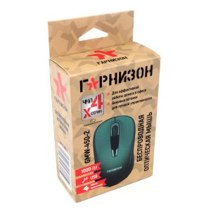 Мышь беспроводная Гарнизон GMW-450-2, зеленый, 1000 DPI, 2 кн.+ колесо-кнопка
