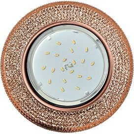 Ecola GX53 H4 LD7069 св-к Круг "Модерн" подсветка 4K Свет-зол./Черн. медь 35x125 FL53PMEFB (10!)