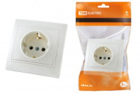 TDM Таймыр роз. СУ 1 мест. 16А бел. (керам. осн., земля) (10!) SQ1814-0012