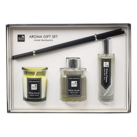 NEW GALAXY Набор Home ароматизатор-диффузор, спрей и свеча, 60, 30мл 50г wood sage,white flower,pear
