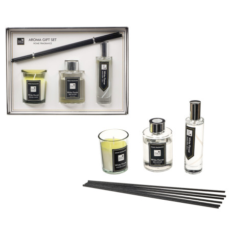 NEW GALAXY Набор Home ароматизатор-диффузор, спрей и свеча, 60, 30мл 50г wood sage,white flower,pear