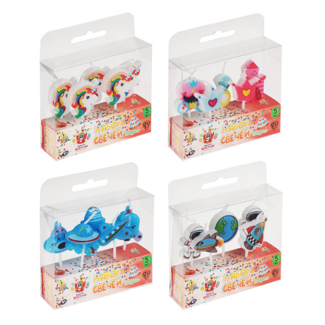 Капитан Весельчак Набор свечей фигурных, 5 шт, 10х8х2см, парафин, 533010/012/009, 4 вида