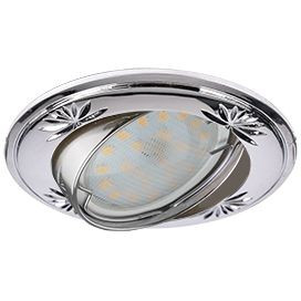 "Ecola DL21 MR16 GU5.3 св-к литой поворот.гравирЧетыре цветка Хром 23x84 FX1615EFY (10!)