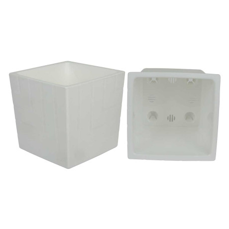 Горшок КВАДРО 13л БЕЛЫЙ с вклад КВ25-10 Ливин х3