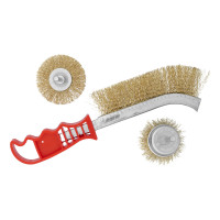 Набор щеток для дрели, 3 шт, 1 плоская, 65 мм, 50 мм &quot;чашка&quot;, ручная металлическая Matrix