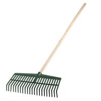 Грабли веерные пластиковые, 420 мм, 22 плоских зуба, в комплекте с черенком