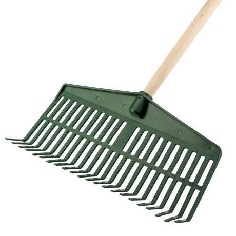 Грабли веерные пластиковые, 420 мм, 22 плоских зуба, в комплекте с черенком