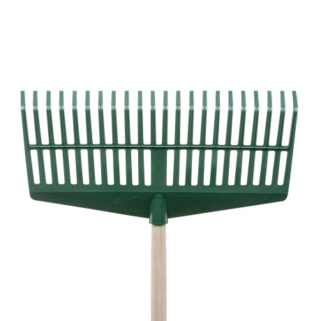 Грабли веерные пластиковые, 420 мм, 22 плоских зуба, в комплекте с черенком