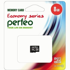 Флэш-карта (памяти) MicroSD 8GB High-Capacity Class 10) Perfeo адаптер economy series