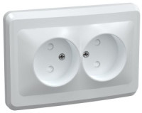 IEK ВЕГА РС12-2-ВБ роз. СУ 2 мест. 10А белый ERV20-K01-10-DM