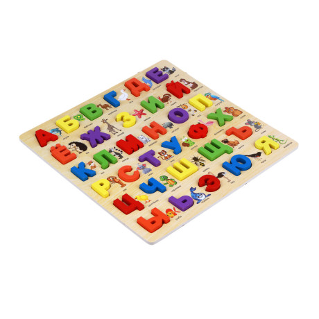 ИГРОЛЕНД Рамка вкладка развивающая "Азбука", МДФ, 30х30х0,5см