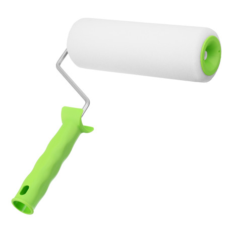 Валик "Поролон" с ручкой, 200 мм, D 48 мм, D ручки 6 мм Сибртех