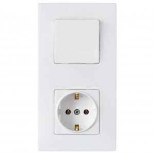 Bylectrica Мастер блок (роз. 16А + 1 кл. выкл. 10А) СУ, белый (земля, корп. ABS) В-РЦ-7012