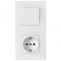 Bylectrica Мастер блок (роз. 16А + 1 кл. выкл. 10А) СУ, белый (земля, корп. ABS) В-РЦ-7012