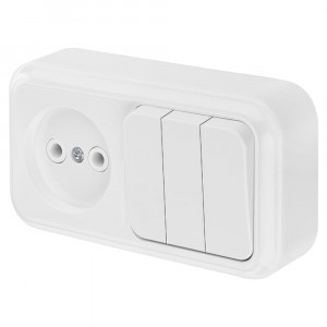 Bylectrica Пралеска блок (роз. 16А + 3 кл. выкл. 10А) ОУ бел. 3В-РЦ-525