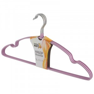 Вешалка с ПВХ покрытием 40*19см, 5шт/уп, цена за уп, сиреневый 6835, Рыжий Кот