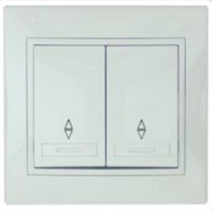 Lezard Мира выкл. СУ 2 кл. 10А (проходн.) бел. (корпус PC) 701-0202-106