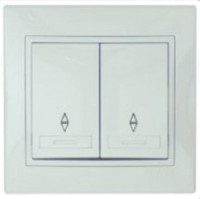 Lezard Мира выкл. СУ 2 кл. 10А (проходн.) бел. (корпус PC) 701-0202-106