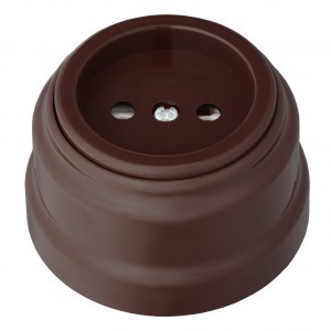 Bylectrica РЕТРО роз. ОУ 1 мест. ШОКОЛАД (корп. ABS-пластик) (16А)  РА16-0201 шоколад