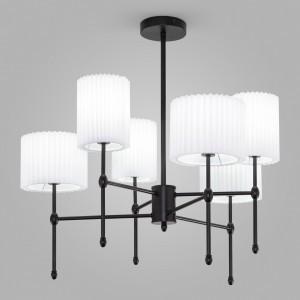 EUROSVET Люстра 6x40W E14 740x740x640 мет.латунь/ ткань белый 60162/6 Умный дом Notturno a065662