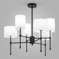 EUROSVET Люстра 6x40W E14 740x740x640 мет.латунь/ ткань белый 60162/6 Умный дом Notturno a065662