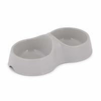 Миска для кошек 0,2л двойная серый БШ8271 х34