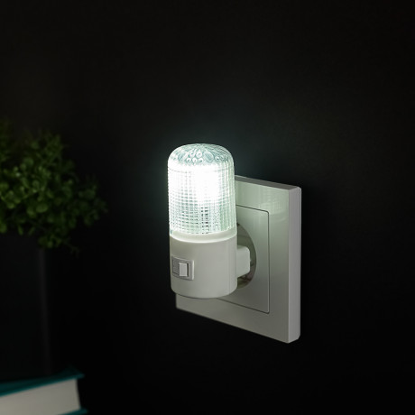 Светильник-ночник светодиодный BY с выкл., 220-240В, 0,5Вт, 8х7х3см, 4 LED, пластик