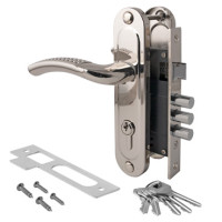 Замок врез 1027-NI/S Apecs (никель./мат.хром) с ручками (3 ригеля)  \20