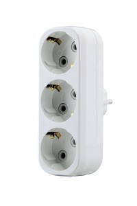 Makel разветвитель (тройник) 3роз. 16А белый, земля (линейный) 10033