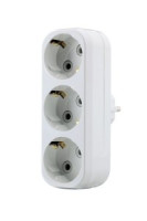 Makel разветвитель (тройник) 3роз. 16А белый, земля (линейный) 10033