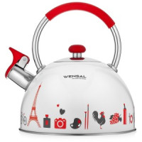 Чайник со свистком VENSAL Paris 3001VS, 2,5л, нерж.сталь, силикон