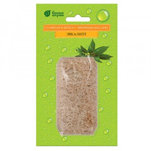 Соляная плитка с эфирным маслом Эвкалипт, 200 г для бани и сауны Банные штучки