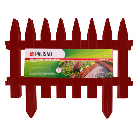 Забор декоративный "Рейка", 28 х 300 см, терракот, Palisad