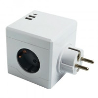 STEKKER Разветвитель (тройник) 3роз. 16A, 2хUSB A+Type C (3,1А) IP20 белый 105х80х80мм 49231 93