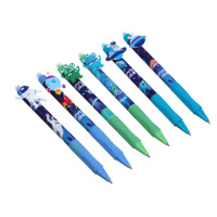 Авторучка гелевая &quot;пиши-стирай&quot; синяя, с кнопкой-фигуркой &quot;Мальчиковые фигурки&quot;, 6 дизайнов