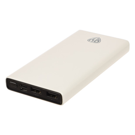 BY Аккумулятор мобильный, 10000 мАч, 2xUSB, 2А, пластик, белый