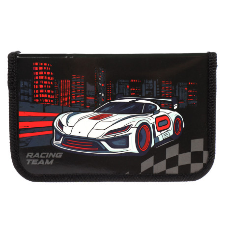 Пенал жесткий прямоуг., 19х11,5см, "Панда/Рэйсинг Тим ", 1 отд., ламинированный картон