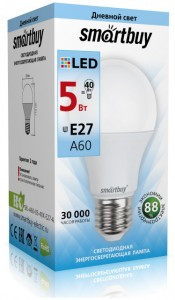 Smartbuy ЛОН A60 E27 5W(550lm) 4000K 4K 110x60 SBL-A60-05-40K-E27-A