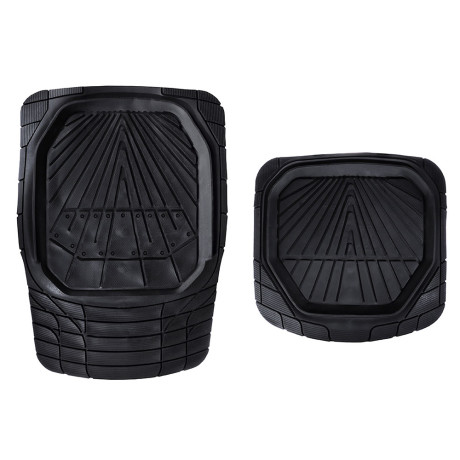 ЕРМАК Набор ковров с высоким бортом 4шт, термопласт, универсальные, черные RAY