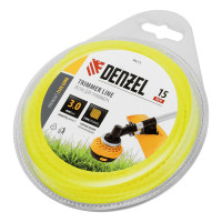 Леска для триммера зубчатый квадрат, 3мм х 15м, блистер FLEX CORD, Denzel