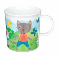 Кружка детская с нескользящим дном 200мл белый,голубой 431321916 Бытпласт