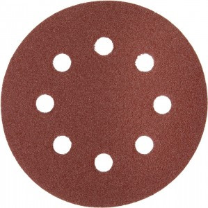 Круг шлифовальный ЗУБР "МАСТЕР" универс, абразив бумага на велкро основе, 8 отверст, Р120, 125мм,5шт