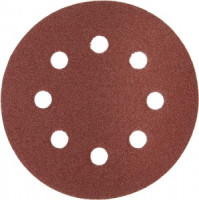Круг шлифовальный ЗУБР &quot;МАСТЕР&quot; универс, абразив бумага на велкро основе, 8 отверст, Р120, 125мм,5шт